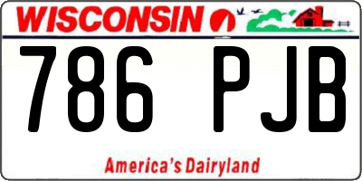 WI license plate 786PJB