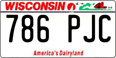 WI license plate 786PJC