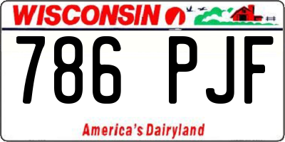 WI license plate 786PJF