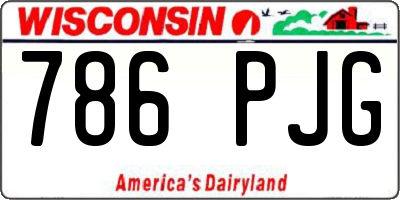 WI license plate 786PJG