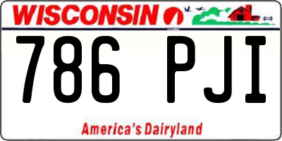 WI license plate 786PJI