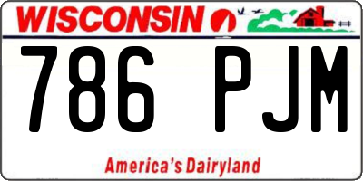WI license plate 786PJM