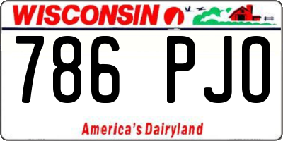 WI license plate 786PJO