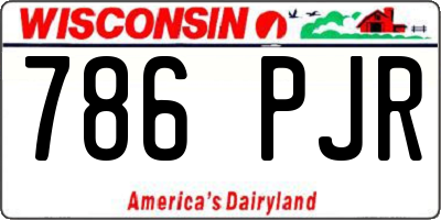 WI license plate 786PJR