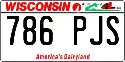 WI license plate 786PJS