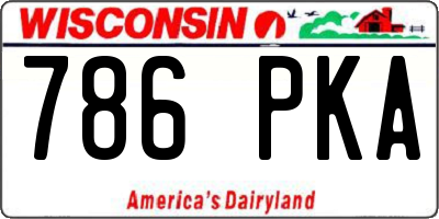 WI license plate 786PKA
