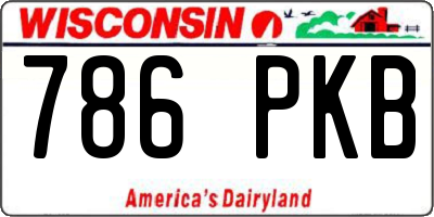 WI license plate 786PKB