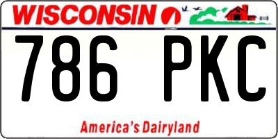 WI license plate 786PKC