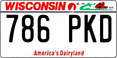 WI license plate 786PKD