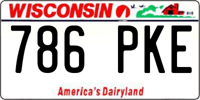 WI license plate 786PKE