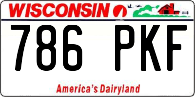 WI license plate 786PKF