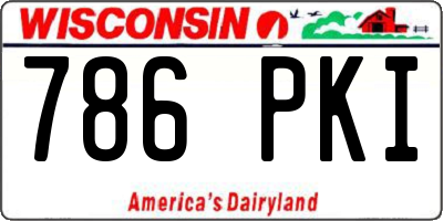 WI license plate 786PKI