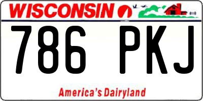 WI license plate 786PKJ