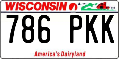 WI license plate 786PKK
