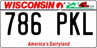 WI license plate 786PKL