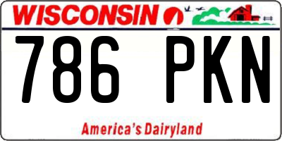 WI license plate 786PKN