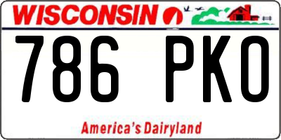 WI license plate 786PKO