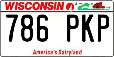 WI license plate 786PKP