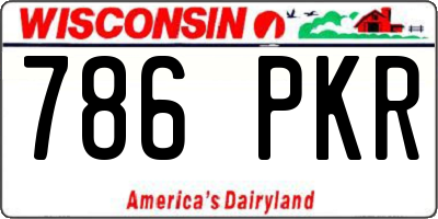 WI license plate 786PKR