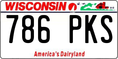WI license plate 786PKS
