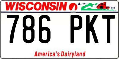 WI license plate 786PKT