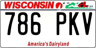 WI license plate 786PKV