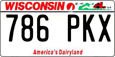 WI license plate 786PKX
