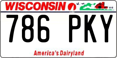 WI license plate 786PKY