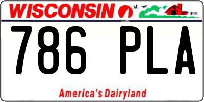 WI license plate 786PLA