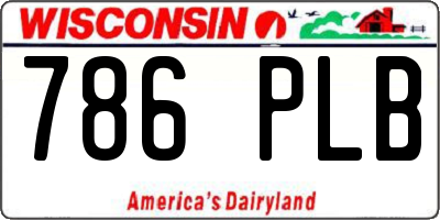 WI license plate 786PLB