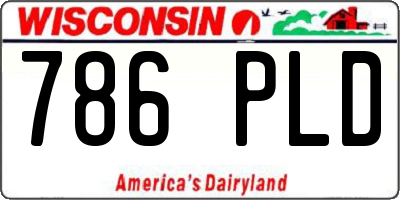 WI license plate 786PLD