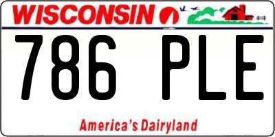 WI license plate 786PLE
