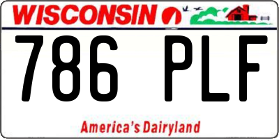 WI license plate 786PLF