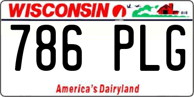 WI license plate 786PLG
