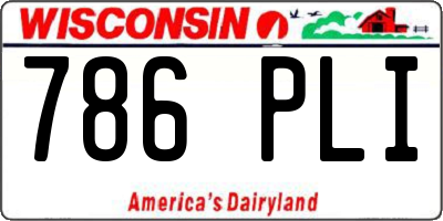 WI license plate 786PLI