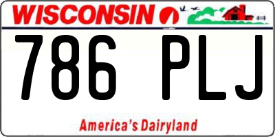 WI license plate 786PLJ