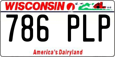 WI license plate 786PLP