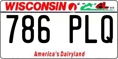 WI license plate 786PLQ