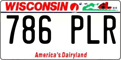 WI license plate 786PLR