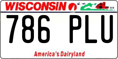 WI license plate 786PLU