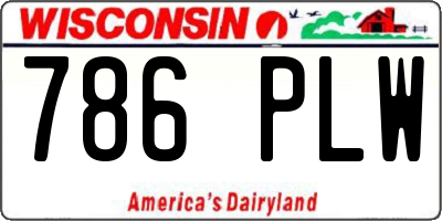WI license plate 786PLW