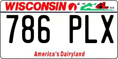 WI license plate 786PLX