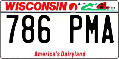 WI license plate 786PMA