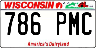 WI license plate 786PMC