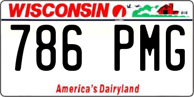 WI license plate 786PMG