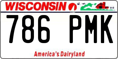 WI license plate 786PMK