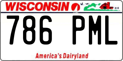 WI license plate 786PML