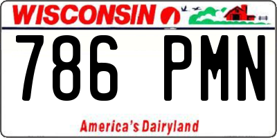 WI license plate 786PMN