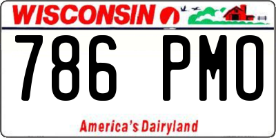 WI license plate 786PMO