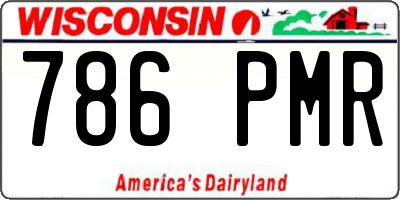 WI license plate 786PMR